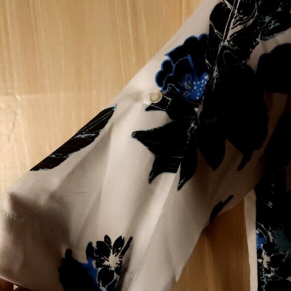 Chelsea & Theodore Blue White Floral Shirt Dress Small - Picture 5 of 7